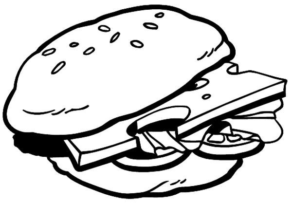 Delicious sandwich vinyl sticker. Customize on line. Food Meals Drinks 040-0526